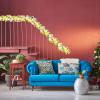 imageGoplus 9ft Snow Flocked Christmas Garland with 50 LED Lights PreLit Battery Operated Artificial Garland with White Berries ampamp Poinsettias Flowers Timer Snowy Holiday Decoration for Mantel IndoorSnow Flocked Prelit
