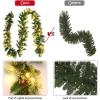 imageGoplus 9ft Snow Flocked Christmas Garland with 50 LED Lights PreLit Battery Operated Artificial Garland with White Berries ampamp Poinsettias Flowers Timer Snowy Holiday Decoration for Mantel IndoorSnow Flocked