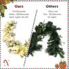 imageGoplus 9ft Snow Flocked Christmas Garland with 50 LED Lights PreLit Battery Operated Artificial Garland with White Berries ampamp Poinsettias Flowers Timer Snowy Holiday Decoration for Mantel IndoorSnow Flocked Prelit