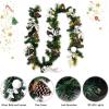 imageGoplus 9ft Snow Flocked Christmas Garland with 50 LED Lights PreLit Battery Operated Artificial Garland with White Berries ampamp Poinsettias Flowers Timer Snowy Holiday Decoration for Mantel IndoorSilver Leaf