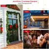 imageGoplus 9ft Snow Flocked Christmas Garland with 50 LED Lights PreLit Battery Operated Artificial Garland with White Berries ampamp Poinsettias Flowers Timer Snowy Holiday Decoration for Mantel IndoorSilver Leaf