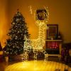 imageGoplus Christmas Lighted Reindeer 6 ft 3D Festive Buck with 300 Warm White LED Lights Large Size Xmas Reindeer with Stakes ampamp Zip Ties AllWeather Holiday Decoration for Indoor Outdoor