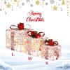 imageGoplus Set of 3 Christmas Lighted Gift Boxes Decorations 60 LED Warm White Light Up Boxes with Red Bowknots Lighted Xmas Boxes for Christmas Tree Holiday Indoor Outdoor DecorsSnowy