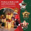 imageGoplus Set of 3 Christmas Lighted Gift Boxes Decorations 60 LED Warm White Light Up Boxes with Red Bowknots Lighted Xmas Boxes for Christmas Tree Holiday Indoor Outdoor DecorsSnowy