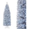 imageGoplus 6ft Black Pencil Christmas Tree Artificial Slim Halloween Tree w 520 Branch Tips ampamp Metal Stand Xmas Tree for Indoor Holiday DecorationsWhiteblack
