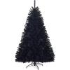 imageGoplus 75ft Unlit Black Christmas Tree Artificial Halloween Tree with 1258 Branch Tips Metal Stand Xmas Full Tree for Indoor Holiday Carnival PartyBlack