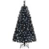 imageGoplus 7ft Prelit Black Christmas Tree Hinged Artificial Halloween Tree w 500 Purple LED Lights ampamp Metal Stand Perfect Xmas Tree for Holiday Festival PartiesCool White