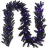 imageGoplus 9FT Black Christmas Garland with Lights Prelit Artificial Battery Operated Halloween Garland W 50 LED Lights Waterproof Controller with Timer Xmas Decorations for Indoor Stairs Fireplace