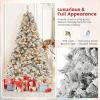 imageGoplus 3MinuteSetup PreLit Snow Flocked Christmas Tree 6ft Artificial Hinged Xmas Tree with 300 WarmWhite LED Lights 644 Branch Tips Upgraded Metal Stand for Office Home Holiday DecorSnowyupgraded
