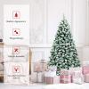 imageGoplus 3MinuteSetup PreLit Snow Flocked Christmas Tree 6ft Artificial Hinged Xmas Tree with 300 WarmWhite LED Lights 644 Branch Tips Upgraded Metal Stand for Office Home Holiday DecorSnowy