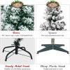imageGoplus 3MinuteSetup PreLit Snow Flocked Christmas Tree 6ft Artificial Hinged Xmas Tree with 300 WarmWhite LED Lights 644 Branch Tips Upgraded Metal Stand for Office Home Holiday DecorSnowy