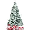 imageGoplus 3MinuteSetup PreLit Snow Flocked Christmas Tree 6ft Artificial Hinged Xmas Tree with 300 WarmWhite LED Lights 644 Branch Tips Upgraded Metal Stand for Office Home Holiday DecorSnowy