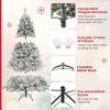 imageGoplus 3MinuteSetup PreLit Snow Flocked Christmas Tree 6ft Artificial Hinged Xmas Tree with 300 WarmWhite LED Lights 644 Branch Tips Upgraded Metal Stand for Office Home Holiday DecorSnowyupgraded
