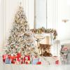 imageGoplus 3MinuteSetup PreLit Snow Flocked Christmas Tree 6ft Artificial Hinged Xmas Tree with 300 WarmWhite LED Lights 644 Branch Tips Upgraded Metal Stand for Office Home Holiday DecorSnowyupgraded