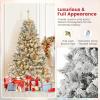 imageGoplus 3MinuteSetup PreLit Snow Flocked Christmas Tree 6ft Artificial Hinged Xmas Tree with 300 WarmWhite LED Lights 644 Branch Tips Upgraded Metal Stand for Office Home Holiday DecorSnowyupgraded