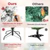 imageGoplus 3MinuteSetup PreLit Snow Flocked Christmas Tree 6ft Artificial Hinged Xmas Tree with 300 WarmWhite LED Lights 644 Branch Tips Upgraded Metal Stand for Office Home Holiday DecorSnowyupgraded