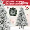 imageGoplus 3MinuteSetup PreLit Snow Flocked Christmas Tree 6ft Artificial Hinged Xmas Tree with 300 WarmWhite LED Lights 644 Branch Tips Upgraded Metal Stand for Office Home Holiday DecorSnowyupgraded