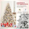 imageGoplus 3MinuteSetup PreLit Snow Flocked Christmas Tree 6ft Artificial Hinged Xmas Tree with 300 WarmWhite LED Lights 644 Branch Tips Upgraded Metal Stand for Office Home Holiday DecorSnowyupgraded
