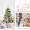 imageGoplus 3MinuteSetup PreLit Snow Flocked Christmas Tree 6ft Artificial Hinged Xmas Tree with 300 WarmWhite LED Lights 644 Branch Tips Upgraded Metal Stand for Office Home Holiday DecorSnowy