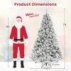 imageGoplus 3MinuteSetup PreLit Snow Flocked Christmas Tree 6ft Artificial Hinged Xmas Tree with 300 WarmWhite LED Lights 644 Branch Tips Upgraded Metal Stand for Office Home Holiday DecorSnowyupgraded