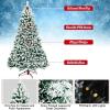 imageGoplus 3MinuteSetup PreLit Snow Flocked Christmas Tree 6ft Artificial Hinged Xmas Tree with 300 WarmWhite LED Lights 644 Branch Tips Upgraded Metal Stand for Office Home Holiday DecorSnowy