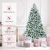 imageGoplus 3MinuteSetup PreLit Snow Flocked Christmas Tree 6ft Artificial Hinged Xmas Tree with 300 WarmWhite LED Lights 644 Branch Tips Upgraded Metal Stand for Office Home Holiday DecorSnowy