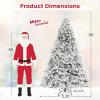 imageGoplus 3MinuteSetup PreLit Snow Flocked Christmas Tree 6ft Artificial Hinged Xmas Tree with 300 WarmWhite LED Lights 644 Branch Tips Upgraded Metal Stand for Office Home Holiday DecorSnowyupgraded