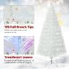 imageGoplus 4ft PreLit Fiber Optic Christmas Tree Artificial Lighted Xmas Tree with 18 WarmWhite ShapeAdjustable Star String Lights Top Star 130 Branch Tips Metal Stand Office Home DecorationWhite