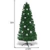 imageGoplus 4ft PreLit Fiber Optic Christmas Tree Artificial Lighted Xmas Tree with 18 WarmWhite ShapeAdjustable Star String Lights Top Star 130 Branch Tips Metal Stand Office Home DecorationGreen
