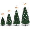 imageGoplus 4ft PreLit Fiber Optic Christmas Tree Artificial Lighted Xmas Tree with 18 WarmWhite ShapeAdjustable Star String Lights Top Star 130 Branch Tips Metal Stand Office Home DecorationGreen
