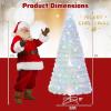 imageGoplus 4ft PreLit Fiber Optic Christmas Tree Artificial Lighted Xmas Tree with 18 WarmWhite ShapeAdjustable Star String Lights Top Star 130 Branch Tips Metal Stand Office Home DecorationWhite