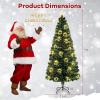 imageGoplus 4ft PreLit Fiber Optic Christmas Tree Artificial Lighted Xmas Tree with 18 WarmWhite ShapeAdjustable Star String Lights Top Star 130 Branch Tips Metal Stand Office Home DecorationMulticolored