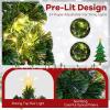 imageGoplus 4ft PreLit Fiber Optic Christmas Tree Artificial Lighted Xmas Tree with 18 WarmWhite ShapeAdjustable Star String Lights Top Star 130 Branch Tips Metal Stand Office Home DecorationMulticolored
