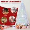 imageGoplus 4ft PreLit Fiber Optic Christmas Tree Artificial Lighted Xmas Tree with 18 WarmWhite ShapeAdjustable Star String Lights Top Star 130 Branch Tips Metal Stand Office Home DecorationWhite