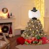 imageGoplus 5ft PreLit Dress Form Christmas Tree Artificial Hinged Xmas Tree with Female Mannequin Torso Shawl Necklace 465 Branch Tips 100 Warm White Globe LED Lights Home Office Holiday Decoration