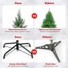 imageGoplus 6ft PreLit Pencil Christmas Tree Artificial Hinged Xmas Tree with 580 Flocked Frosted Tips 280 WarmWhite LED Lights Metal Stand Fake Slim Christmas Trees for Office Home Decoration6ft  Unlit