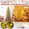 imageGoplus 6ft PreLit Pencil Christmas Tree Artificial Hinged Xmas Tree with 580 Flocked Frosted Tips 280 WarmWhite LED Lights Metal Stand Fake Slim Christmas Trees for Office Home Decoration75ft  Prelit