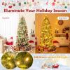 imageGoplus 6ft PreLit Pencil Christmas Tree Artificial Hinged Xmas Tree with 580 Flocked Frosted Tips 280 WarmWhite LED Lights Metal Stand Fake Slim Christmas Trees for Office Home Decoration6ft  Prelit