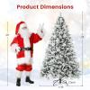 imageGoplus 6ft PreLit Snow Flocked Christmas Tree Artificial Hinged Xmas Tree with 240 MultiColor LED Lights 8 Lighting Modes 850 Branch Tips Pine Needles Pine Cones Holiday Office Home Dcor7ft
