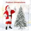 imageGoplus 6ft PreLit Snow Flocked Christmas Tree Artificial Hinged Xmas Tree with 240 MultiColor LED Lights 8 Lighting Modes 850 Branch Tips Pine Needles Pine Cones Holiday Office Home Dcor6 FT