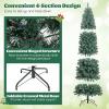 imageGoplus 75ft PreLit Blue Slim Pencil Christmas Tree Artificial Hinged Skinny Xmas Tree with 250 Warm White ampamp Multicolored LED Lights 9 Modes 724 Branch Tips Metal Stand Home Office DecorationBlue