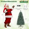 imageGoplus 75ft PreLit Blue Slim Pencil Christmas Tree Artificial Hinged Skinny Xmas Tree with 250 Warm White ampamp Multicolored LED Lights 9 Modes 724 Branch Tips Metal Stand Home Office DecorationBlue