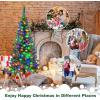 imageGoplus 75ft PreLit Blue Slim Pencil Christmas Tree Artificial Hinged Skinny Xmas Tree with 250 Warm White ampamp Multicolored LED Lights 9 Modes 724 Branch Tips Metal Stand Home Office DecorationGreen