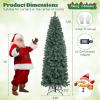 imageGoplus 75ft PreLit Blue Slim Pencil Christmas Tree Artificial Hinged Skinny Xmas Tree with 250 Warm White ampamp Multicolored LED Lights 9 Modes 724 Branch Tips Metal Stand Home Office DecorationBlue