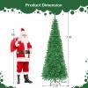 imageGoplus 75ft PreLit Blue Slim Pencil Christmas Tree Artificial Hinged Skinny Xmas Tree with 250 Warm White ampamp Multicolored LED Lights 9 Modes 724 Branch Tips Metal Stand Home Office DecorationGreen