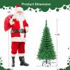imageGoplus 75ft PreLit Blue Slim Pencil Christmas Tree Artificial Hinged Skinny Xmas Tree with 250 Warm White ampamp Multicolored LED Lights 9 Modes 724 Branch Tips Metal Stand Home Office DecorationGreen