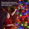 imageGoplus 75ft PreLit Blue Slim Pencil Christmas Tree Artificial Hinged Skinny Xmas Tree with 250 Warm White ampamp Multicolored LED Lights 9 Modes 724 Branch Tips Metal Stand Home Office DecorationGreen