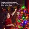 imageGoplus 75ft PreLit Blue Slim Pencil Christmas Tree Artificial Hinged Skinny Xmas Tree with 250 Warm White ampamp Multicolored LED Lights 9 Modes 724 Branch Tips Metal Stand Home Office DecorationGreen