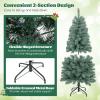 imageGoplus 75ft PreLit Blue Slim Pencil Christmas Tree Artificial Hinged Skinny Xmas Tree with 250 Warm White ampamp Multicolored LED Lights 9 Modes 724 Branch Tips Metal Stand Home Office DecorationBlue