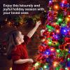 imageGoplus 75ft PreLit Blue Slim Pencil Christmas Tree Artificial Hinged Skinny Xmas Tree with 250 Warm White ampamp Multicolored LED Lights 9 Modes 724 Branch Tips Metal Stand Home Office DecorationGreen